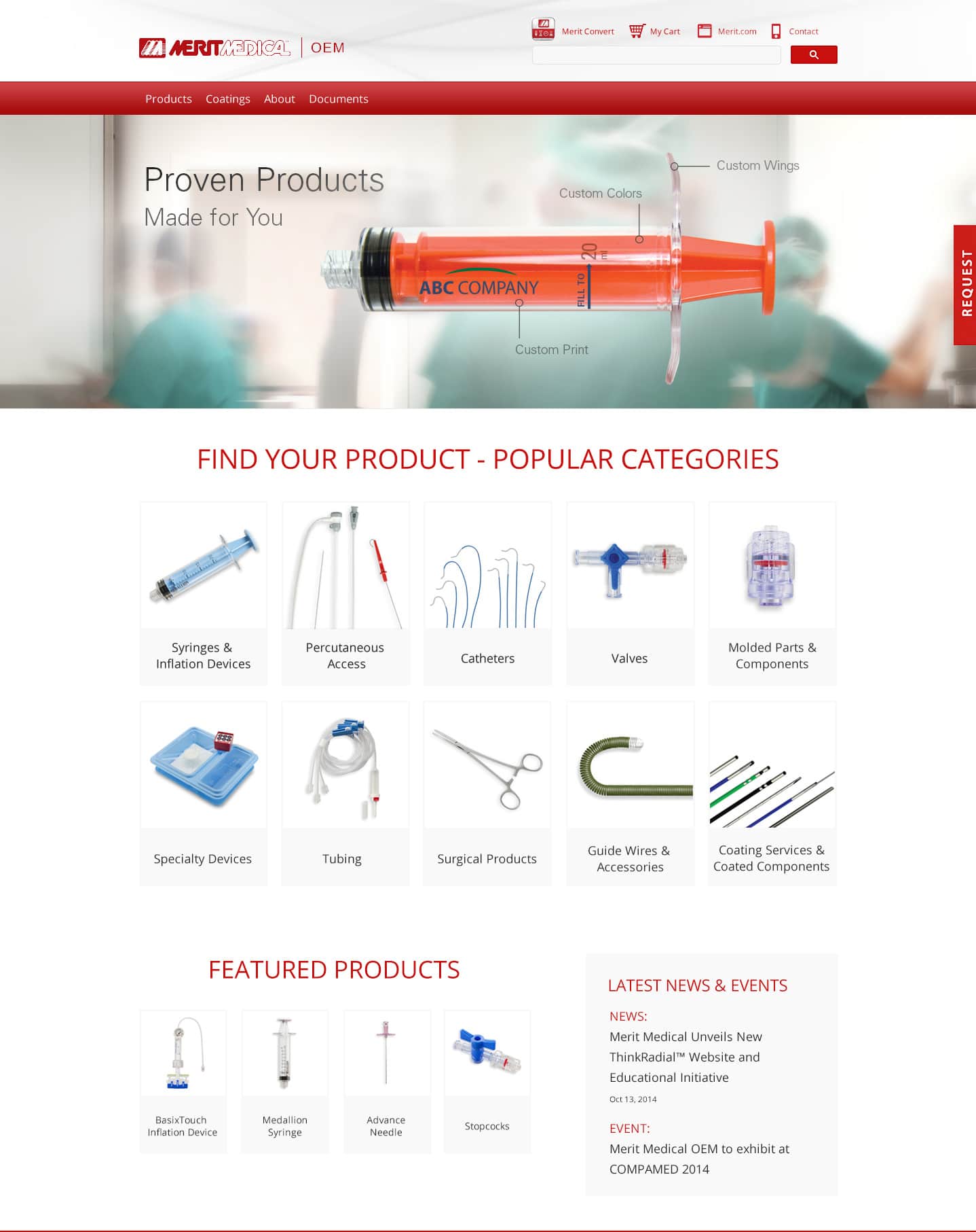 Merit OEM homepage layout to include popular products