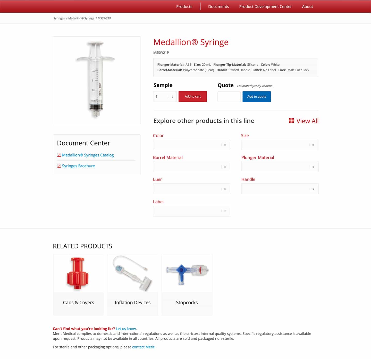OEM individual product page layout